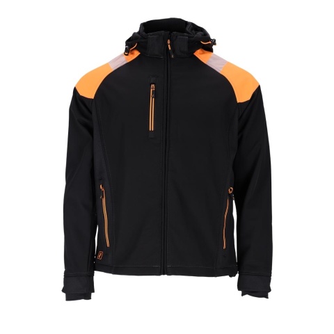 Kurtka wind softshell z odblaskami czarna na zamek XL