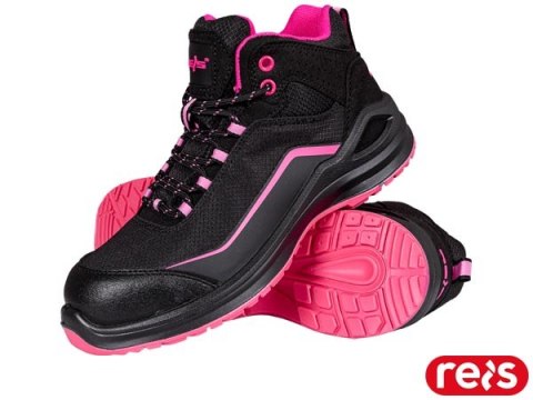 BUTY BEZPIECZNE - 36 - CZARNO-RÓŻOWY