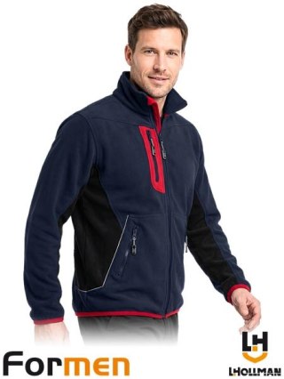 BLUZA Z POLARU OCHRONNA - XL - GRANATOWO-CZARNO-CZERWONY