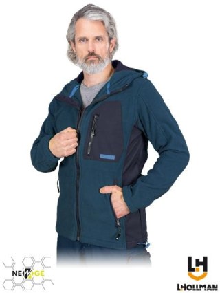 BLUZA Z POLARU OCHRONNA - M - GRANATOWO-NIEBIESKI