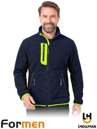 BLUZA Z POLARU OCHRONNA - L - GRANATOWO-CZARNO-ŻÓŁTY