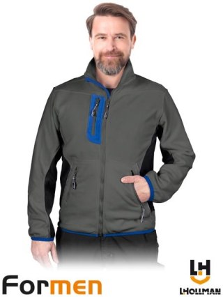 BLUZA Z POLARU OCHRONNA - 2XL - CIEMNOSZARO-CZARNO-NIEBIESKI